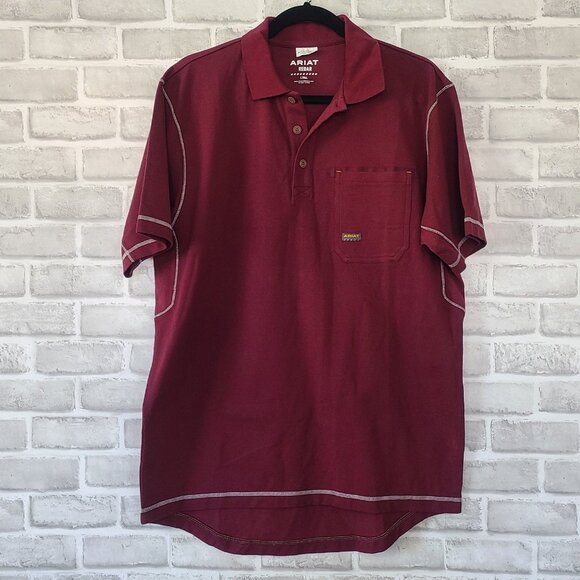 Ariat Rebar Workman Polo Shirt Workwear Men Large Tall - Picture 1 of 9